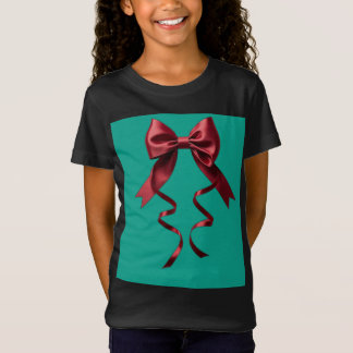 Camiseta Black shirt with green bow