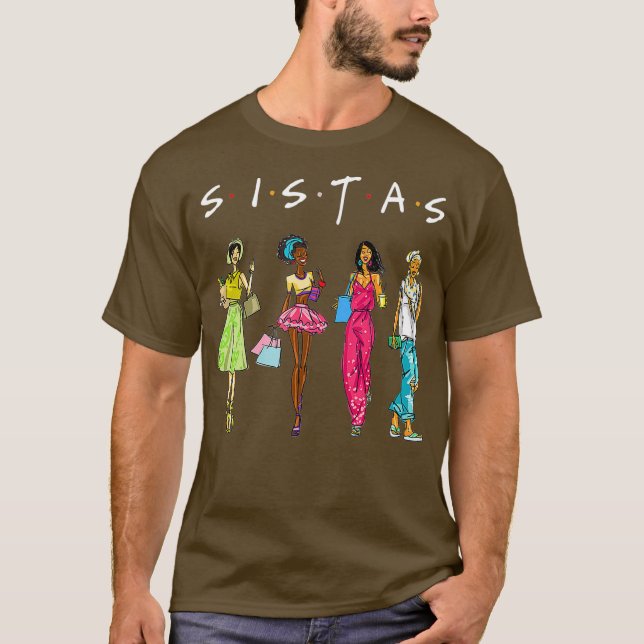 Camiseta Black Sistas Queen Melanin African American (Anverso)