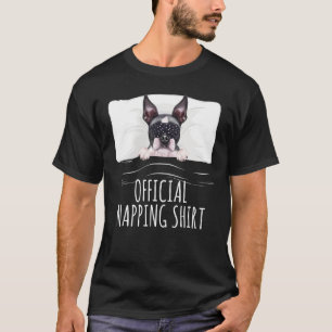 Camiseta Black Sleep Mask Boston Terrier Napping Oficial