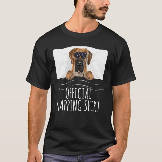 Camiseta Black Sleep Mask Brown Great Dane Official Napping (Anverso)