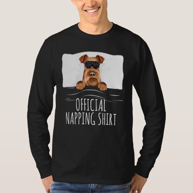 Camiseta Black Sleep Mask Irish Terrier Official Napping (Anverso)