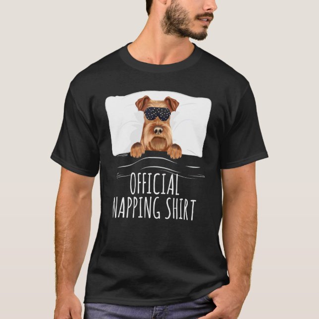 Camiseta Black Sleep Mask Irish Terrier Official Napping (Anverso)