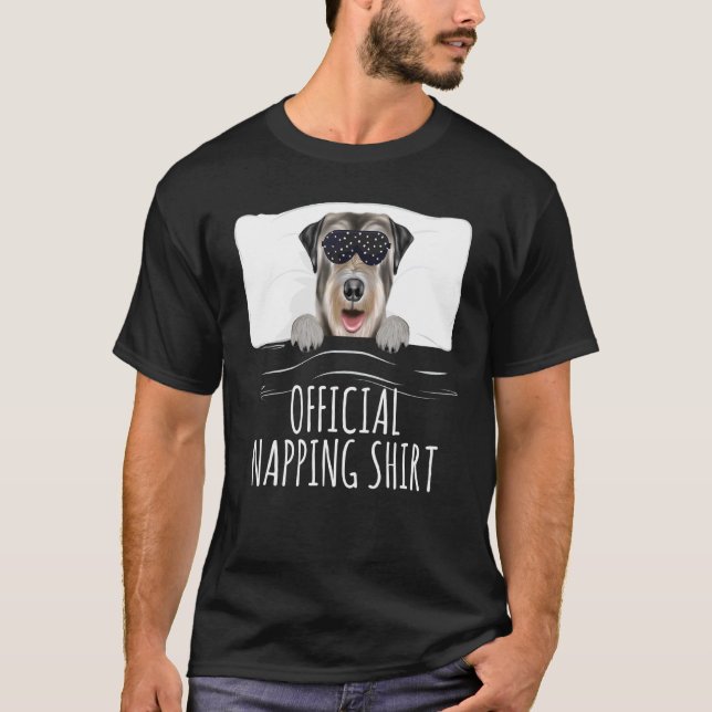 Camiseta Black Sleep Mask Irish Wolfhound Official Napping (Anverso)