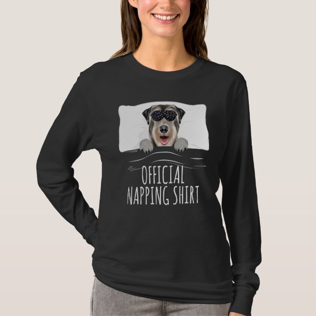 Camiseta Black Sleep Mask Irish Wolfhound Official Napping (Anverso)