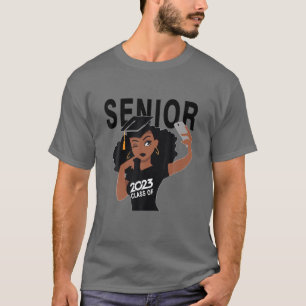 Camiseta Black Smart Afro American Senior,Clase De 2023 Sen