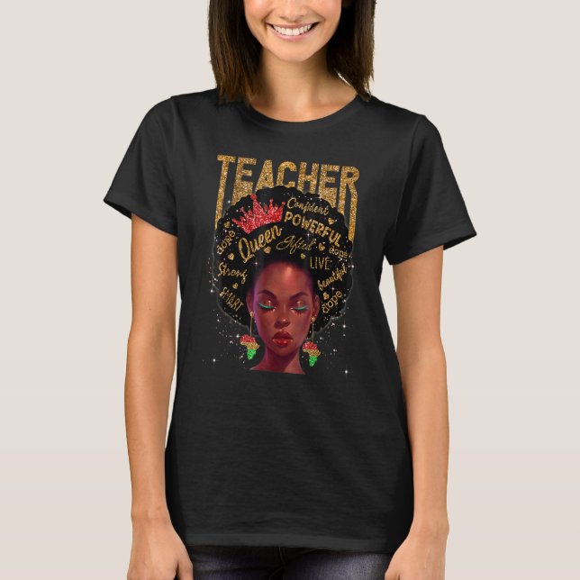 Camiseta Black Smart Teacher Afro Black History BLM Melanin (Anverso)