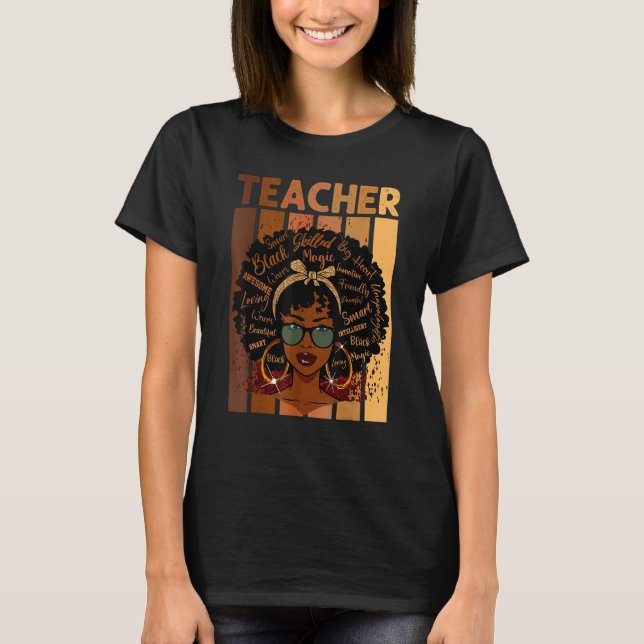 Camiseta Black Smart Teacher Afro Love Melanin African Amer (Anverso)