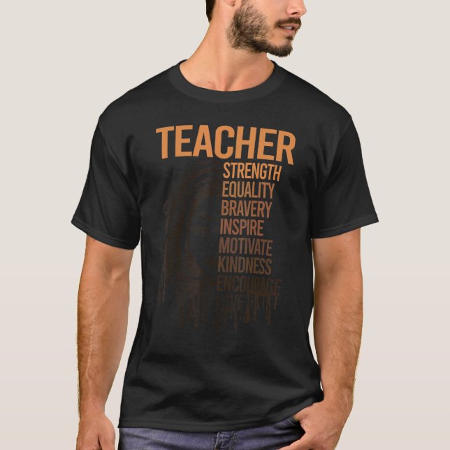 Camiseta Black Smart Teacher Afro Love Melanin African Amer (Anverso)