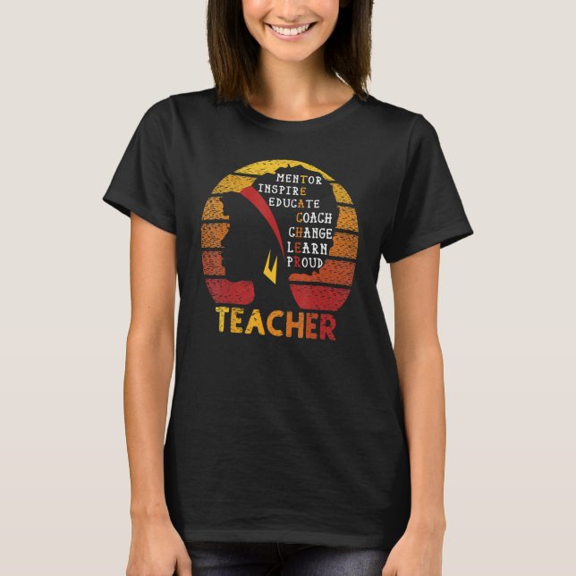 Camiseta Black Smart Teacher Afro Love Melanin African Amer (Anverso)