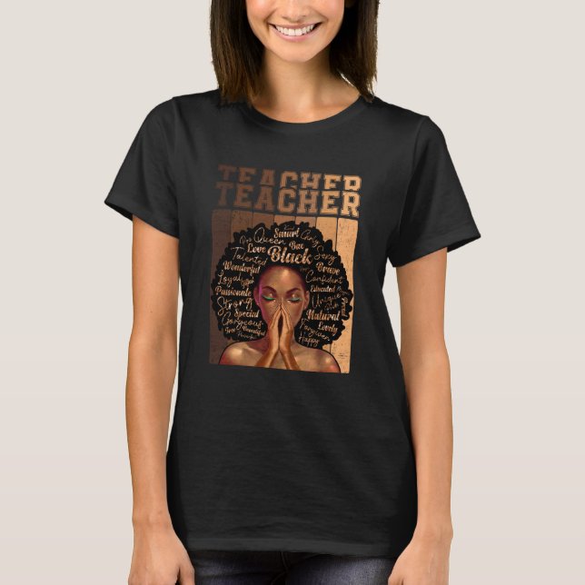 Camiseta Black Smart Teacher Afro Love Melanin African Amer (Anverso)