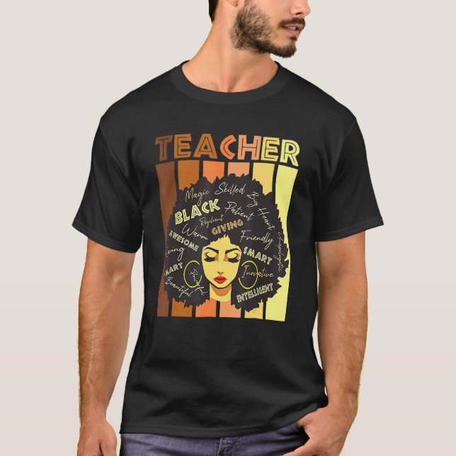 Camiseta Black Smart Teacher Afro Love Melanin African Amer (Anverso)