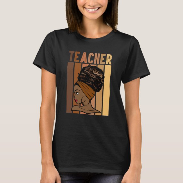 Camiseta Black Smart Teacher Afro Love Melanin African Amer (Anverso)