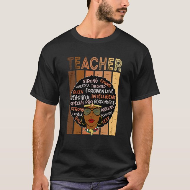 Camiseta Black Smart Teacher Afro Love Melanin African Amer (Anverso)