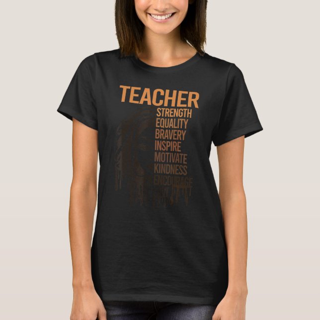 Camiseta Black Smart Teacher Afro Love Melanin African Amer (Anverso)