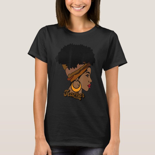 Camiseta Black Smart Teacher Afro Love Melanin African Amer (Anverso)