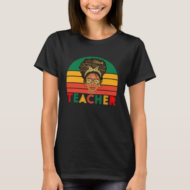 Camiseta Black Smart Teacher Afro Love Melanin African Amer (Anverso)
