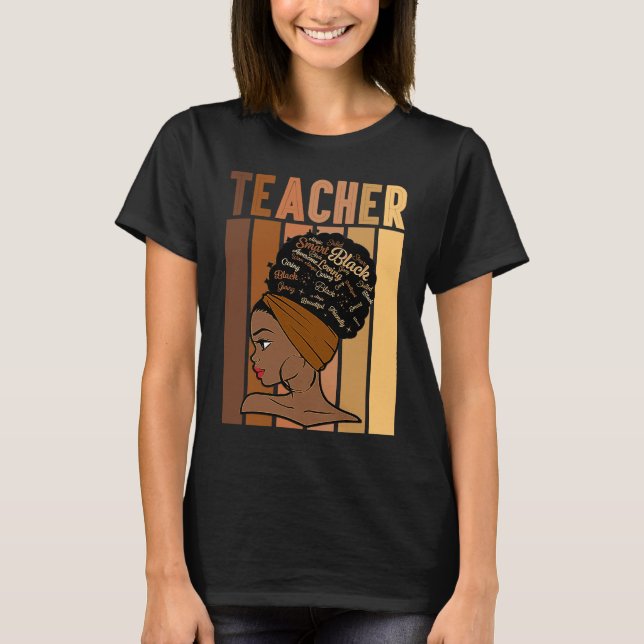 Camiseta Black Smart Teacher Afro Love Melanin African Amer (Anverso)