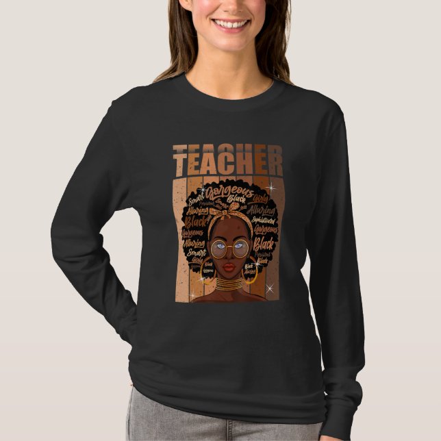 Camiseta Black Smart Teacher Afro Love Melanin African Amer (Anverso)