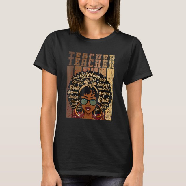 Camiseta Black Smart Teacher Afro Love Melanin African Amer (Anverso)