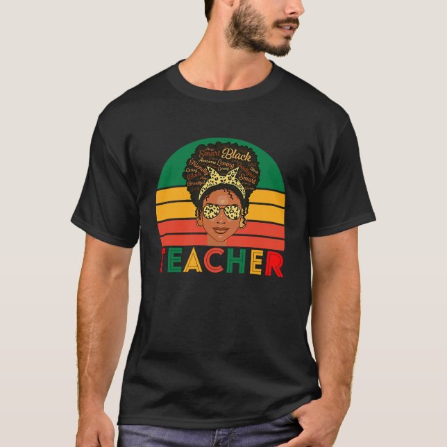 Camiseta Black Smart Teacher Afro Love Melanin African Amer (Anverso)