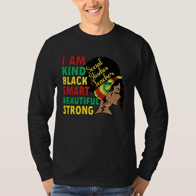Camiseta Black Social Studies Teacher African American Mela (Anverso)
