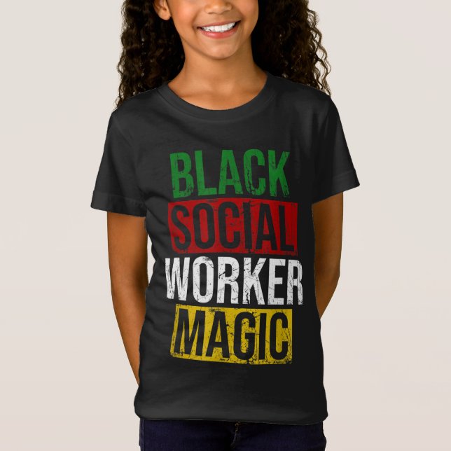 Camiseta Black Social Worker Magic Black History Month Empo (Anverso)
