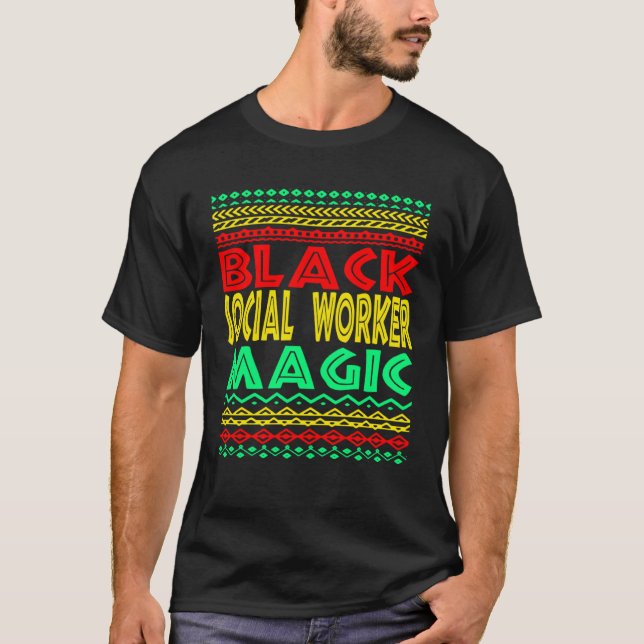 Camiseta Black Social Worker Magic Social Work Graduation M (Anverso)