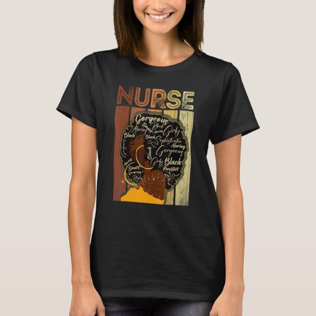 Camiseta Black Strong Nurse Afro Love Melanin African Ameri (Anverso)