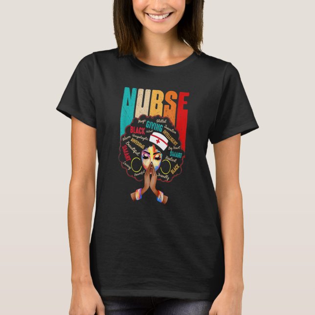 Camiseta Black Strong Nurse Afro Love Melanin African Ameri (Anverso)