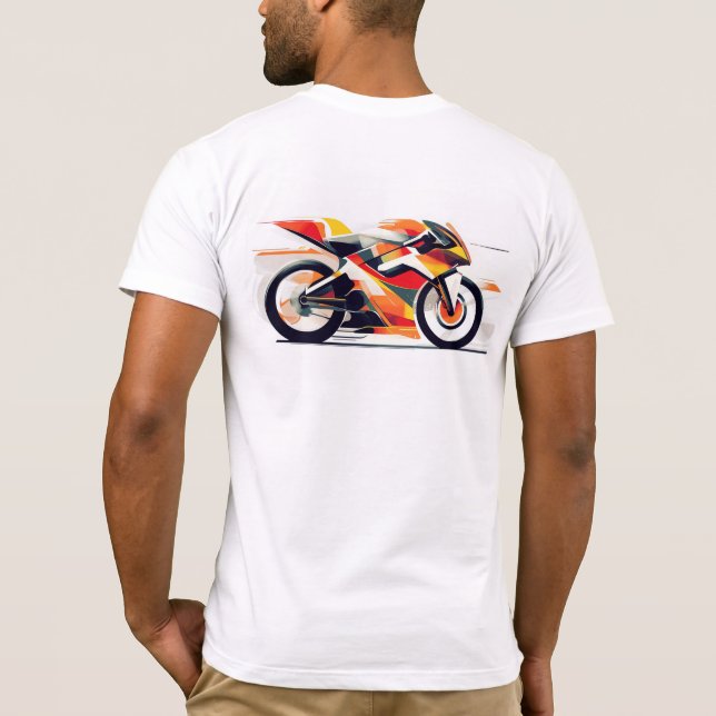 Camiseta Black t-shirt with a bold motorcycle design. (Reverso)
