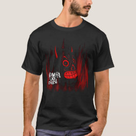 Camiseta Black T-shirt with skull and fire