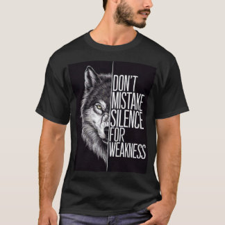 Camiseta Black T_ shirt with wolf Design 