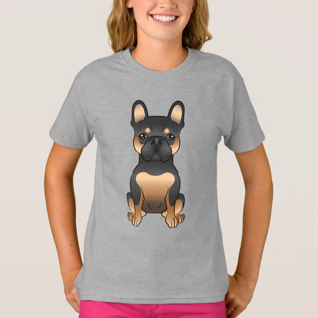 Camiseta Black & Tan French Bulldog / Frenchie Perro de Dib (Anverso)