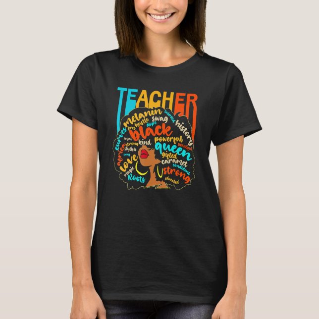 Camiseta Black Teacher Educator Magic Africa Proud History  (Anverso)