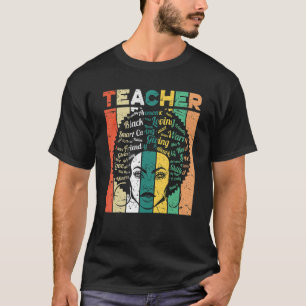 Camiseta Black Teacher Magic Melanin Hearts Black History M