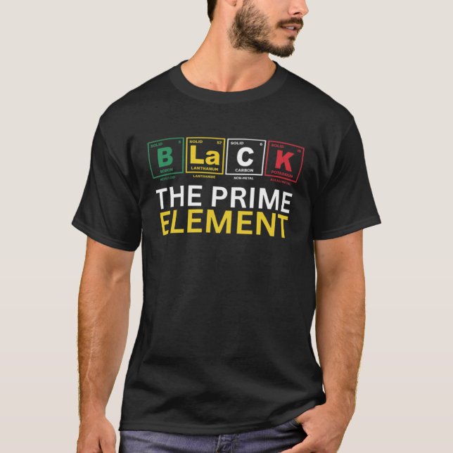Camiseta Black The Prime Element, Black History Month, Peri (Anverso)