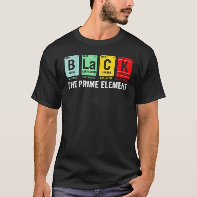 Camiseta Black The Prime Element Chemistry Science Black Hi (Anverso)