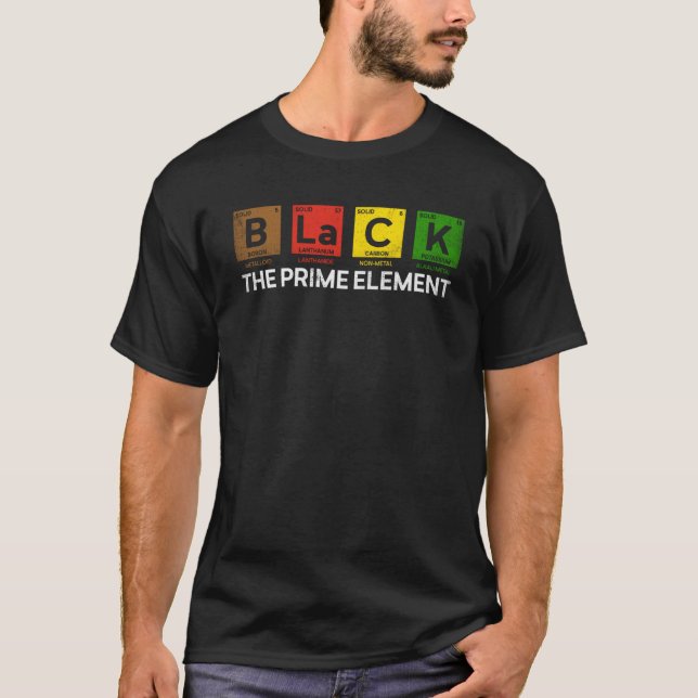 Camiseta Black The Prime Element Periodic Table Black Histo (Anverso)