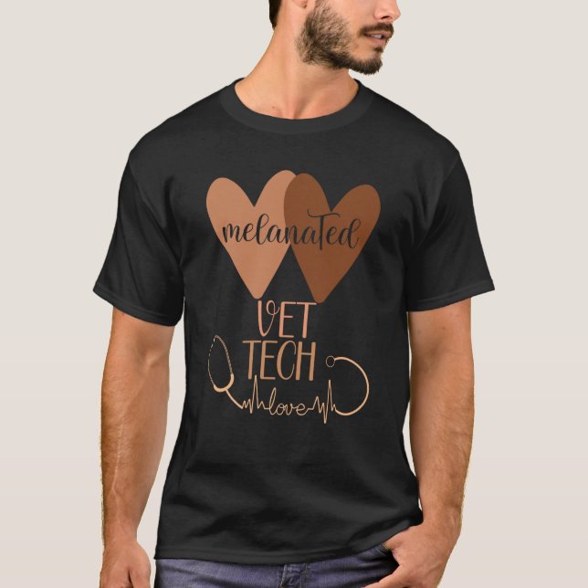 Camiseta Black Vet Tech Shirt Melanated Veterinary Technici (Anverso)