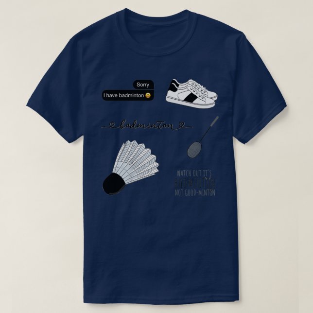 Camiseta Black Watercolor Badminton Pack T (Diseño del anverso)