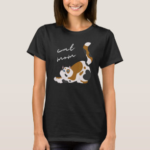 Camiseta Black White and Fawn Cat Mom For Cat