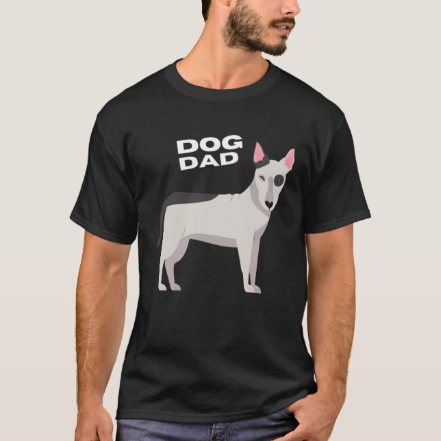 Camiseta Black & White Bull Terrier Dog Dad (Anverso)