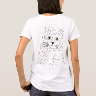 Camiseta Black@White Descanso de gatos para mujer blanca