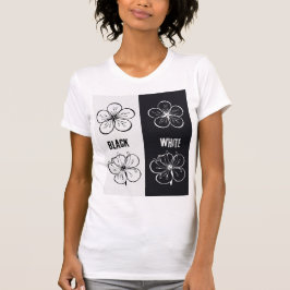 Camiseta Black & White Floral Contrast Art | Minimalist