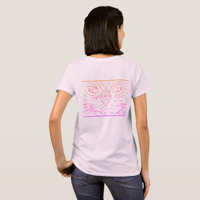 Camiseta Black@White Gato para mujer (Reverso completo)