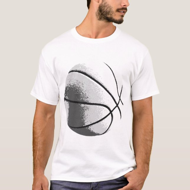 Camiseta Black White Gray Trendy Pop Art Basketball (Anverso)
