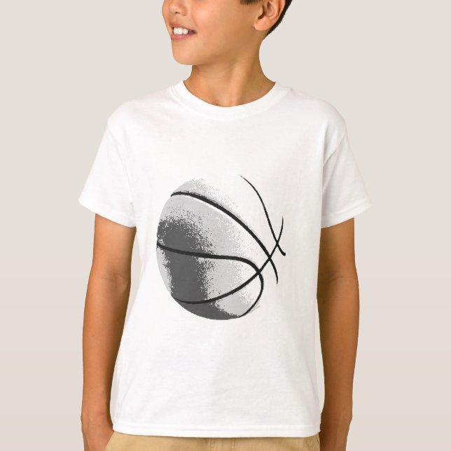 Camiseta Black White Gray Trendy Pop Art Basketball (Anverso)