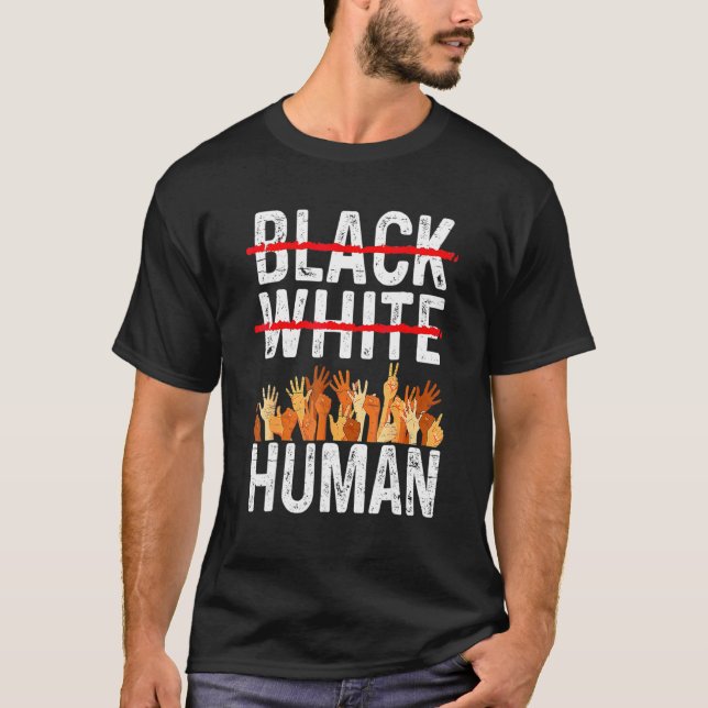 Camiseta Black White Human Equality Appare Black History Mo (Anverso)