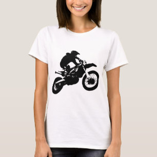 Camiseta Black White Pop Art Motocross Motoryle Sport