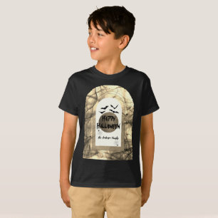 Camiseta Black & White Spooky Mateo Felices Niños Halloween